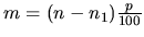 $ m=(n-n_1)\frac{p}{100}$